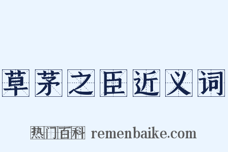 草茅之臣近义词是什么意思的图片